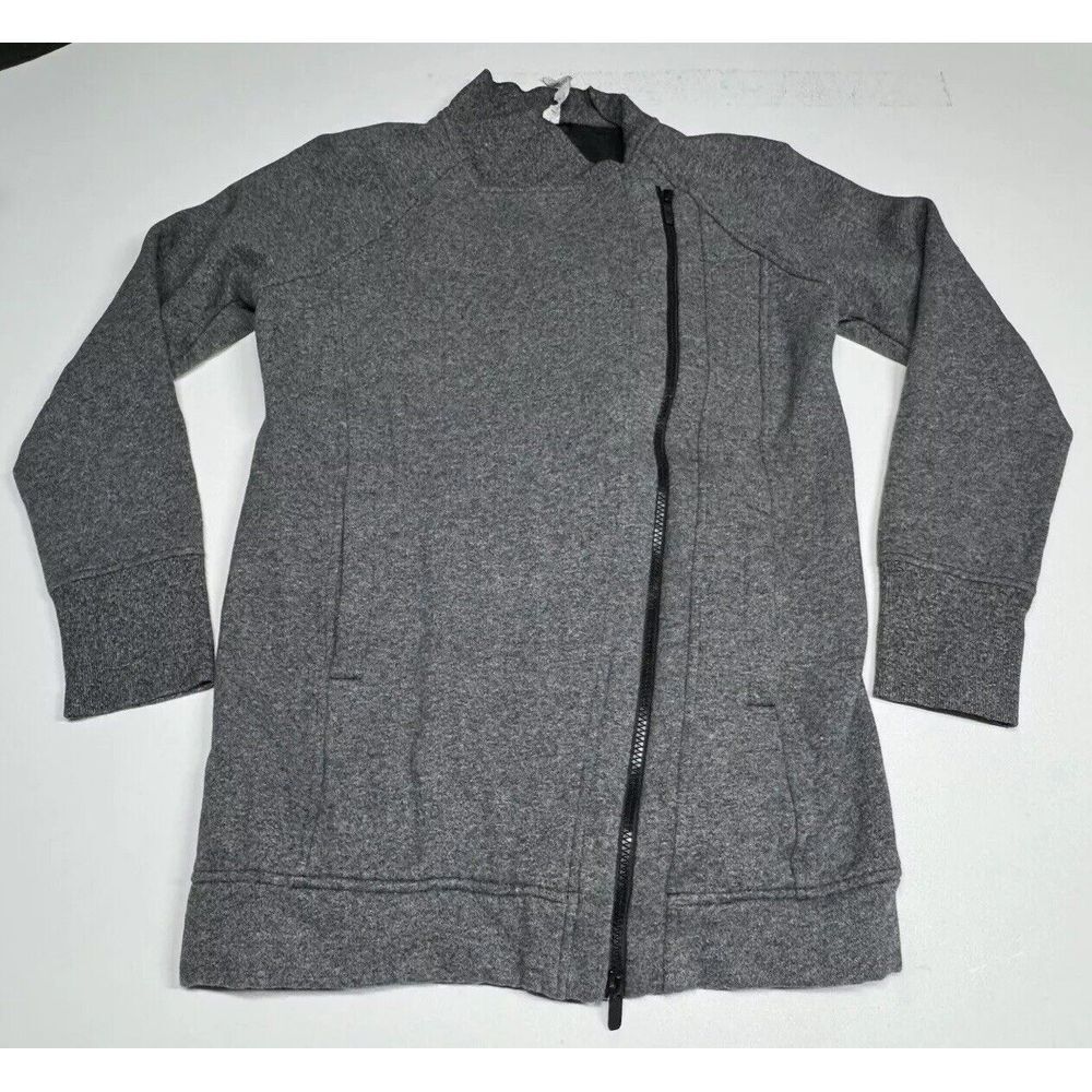 LULULEMON BACK TO IT WRAP FLEECE JACKET HEATHERED SPECKLED‎ Gray Size 6